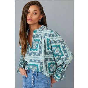 NWT Anthropologie Callan Abstract BOHO Festival Blouse